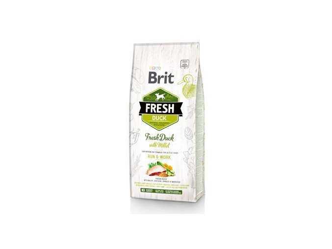 Brit Fresh Dog Duck & Millet Active Run & Work 12kg