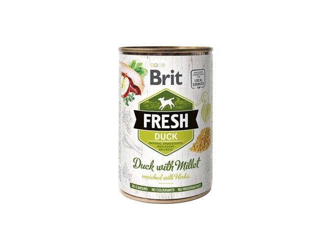 Brit Fresh Dog konz Duck with Millet 400g