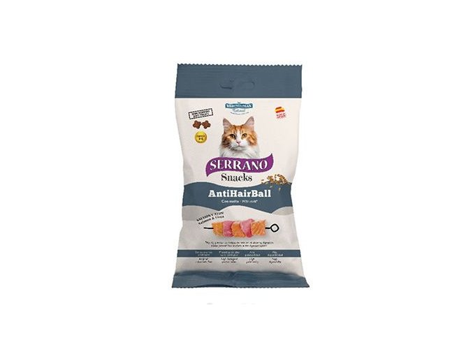 Serrano Snack for Cat-Salmon&Tuna-AntiHairball 50g