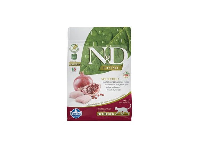 N&D PRIME CAT Neutered Chicken & Pomegranate 300g