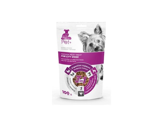 Pochoutka Pet+ 3v1 pes FOR CITY DOGS kuřecí 100g
