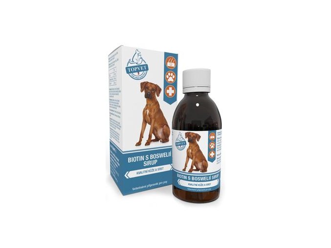 Biotin s boswelií sirup pro psy TOPVET 200ml