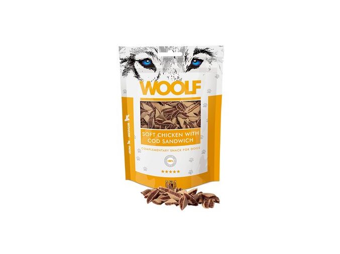WOOLF pochoutka soft chicken with cod sandwich 100g