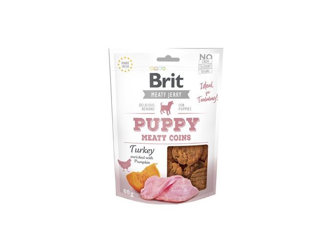 Brit Jerky Puppy Turkey Meaty Coins 80g