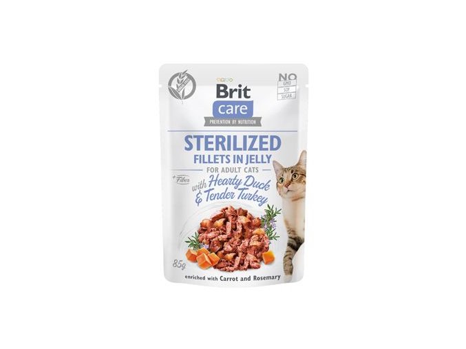 Brit Care Cat Fillets in Jelly Steril Duck&Turkey 85g