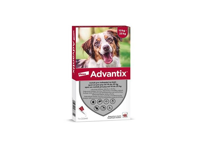 Advantix Spot On 1x2,5ml pro psy 10-25kg (1 pipeta)