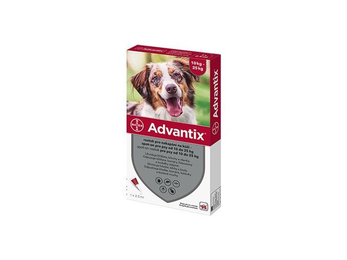 Advantix Spot On 1x2,5ml pro psy 10-25kg (1 pipeta)