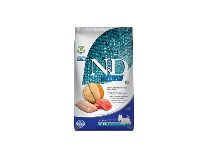 N&D OCEAN DOG Adult Mini Salmon & Cod & Melon 2,5kg