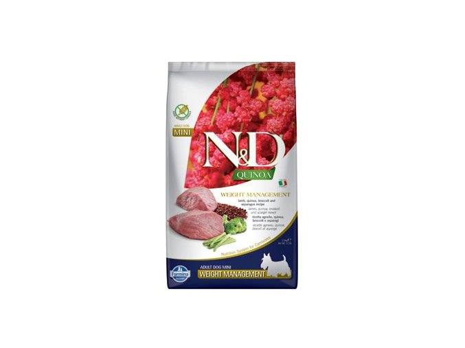 N&D Quinoa DOG Weight Mnmgnt Lamb &Broccoli Mini 800g