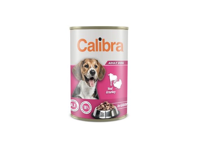 Calibra Dog konz.Veal&turkey in gravy 1240g