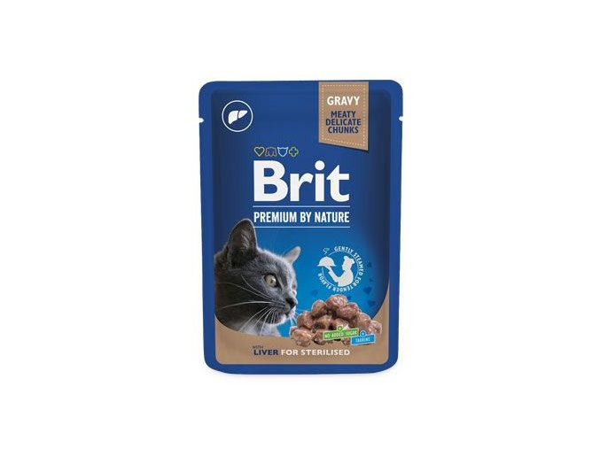 Brit Premium Cat kapsa Liver for Sterilised 100g