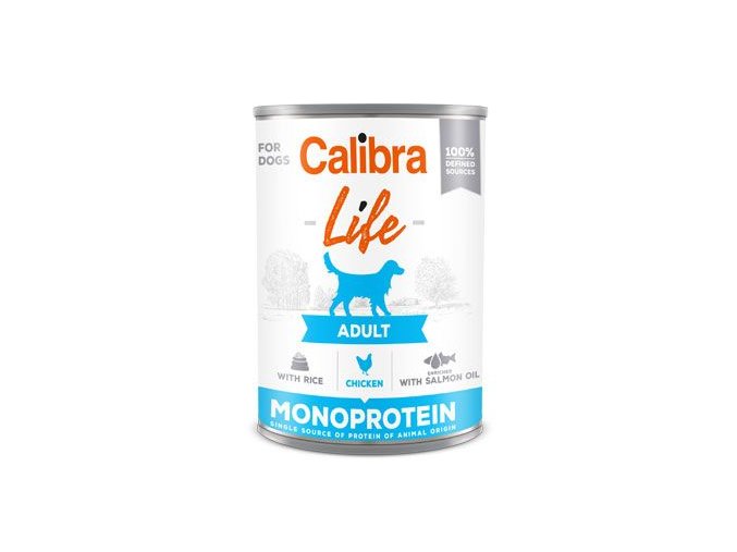 Calibra Dog Life  konz.Adult Chicken with rice 400g