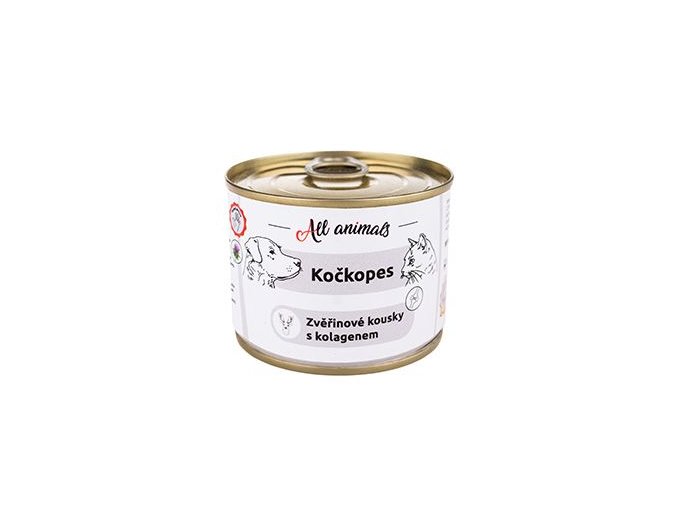 All Animals kočkopes Zvěřinové kousky s kolagenem 200g