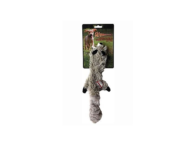 Hračka pes Mýval pískací 38cm Skinneeez