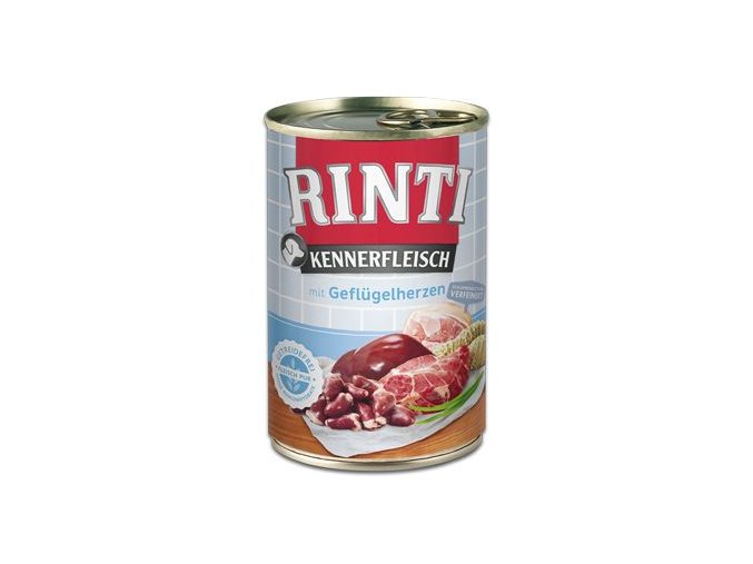 Rinti Dog Kennerfleisch konzerva drůbeží srdíčka 400g