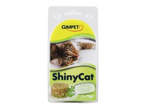 Gimpet kočka konz. ShinyCat tuňak/koc.tráv 2x70g