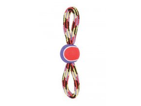 Hračka pes TENNIS BALL ROPE osmička 36cm Zolux