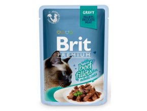 Brit Premium Cat D Fillets in Gravy With Beef 85g