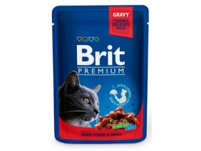 Brit Premium Cat kapsa with Beef Stew & Peas 100g