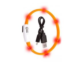 Obojek USB Visio Light 35cm oranžový KAR