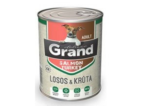 GRAND konz. deluxe pes losos a krůta adult 400g