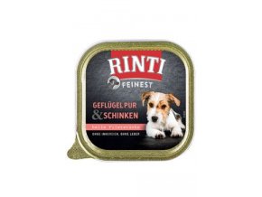 Rinti Dog Feinest vanička drůbež+šunka 150g