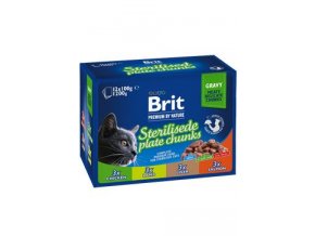 Brit Premium Cat kapsa Sterilised Plate 1200g(12x100g)