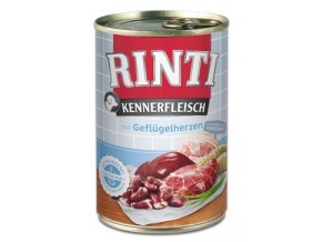 Rinti Dog Kennerfleisch konzerva drůbeží srdíčka 400g