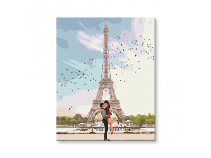 Festés számok szerint - Szerelmes pár Párizsban