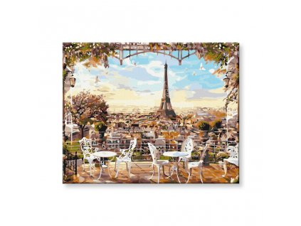 Festés számok szerint - Egy kávézó, kilátással az Eiffel-toronyra