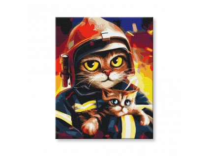 Festés számok szerint - Tűzoltó macska