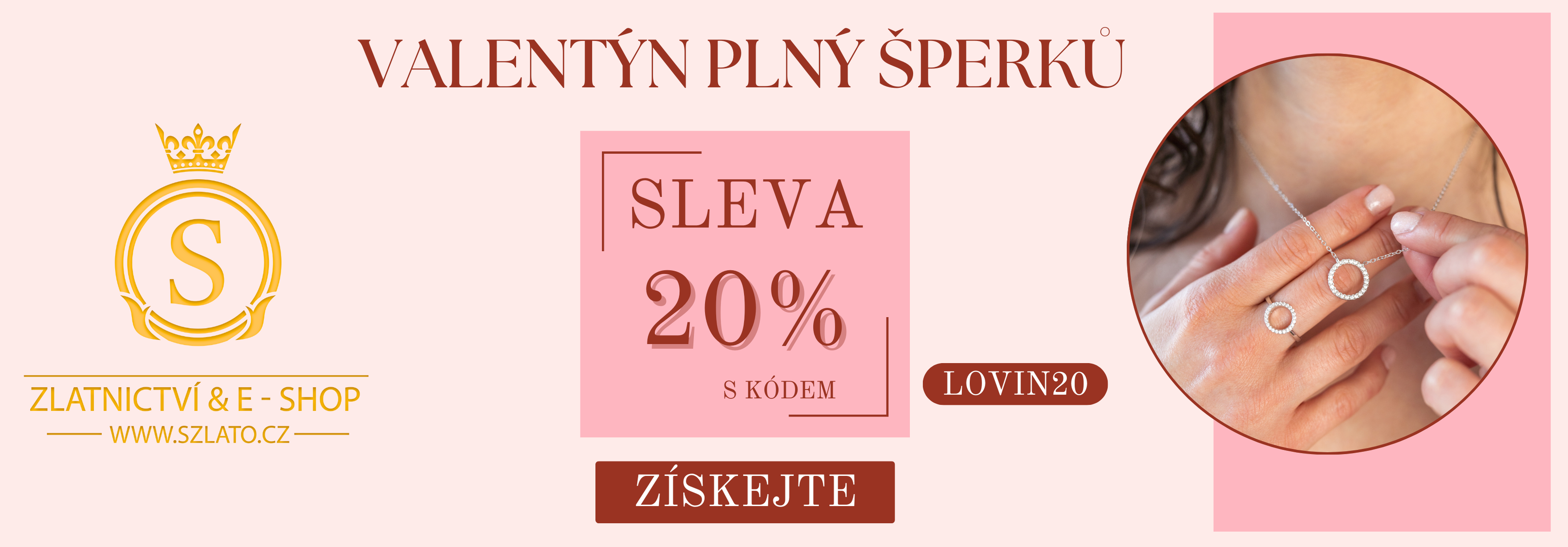 Sleva 20% na Valentýnské šperky