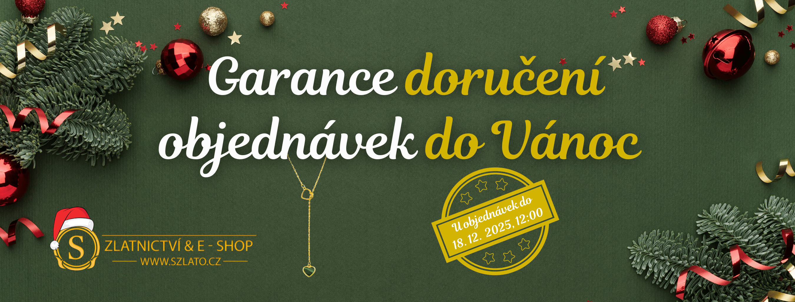 Garance doručení do Vánoc při objednávce do 18.12.2025 do 12:00