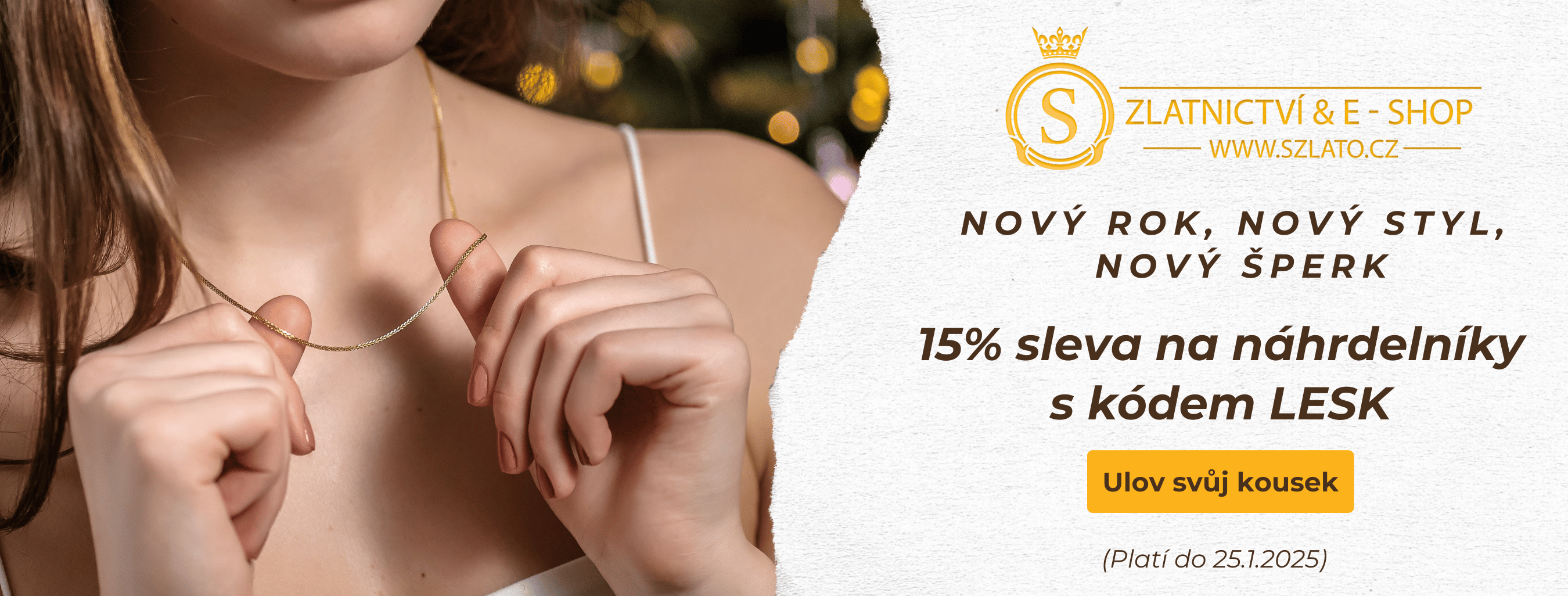 Sleva 15% na náhrdelníky.