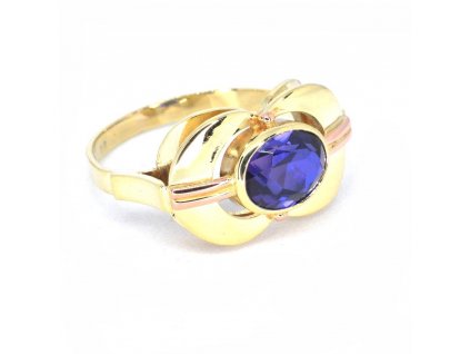 Zlatý dámský prsten v kombinaci červeného a žlutého zlata 4,30g