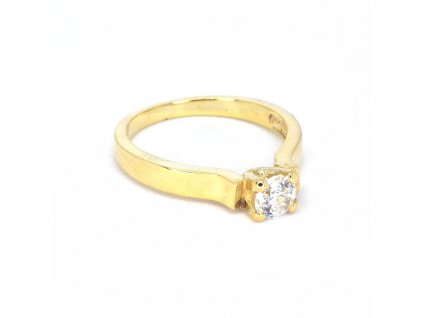 Zlatý prsten s bílým kamínkem