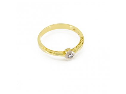 Zlatý dámský prsten s briliantem