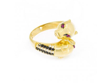 Zlatý dámský prsten do tvaru dvou pum