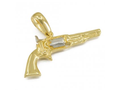 Zlatý přívěsek revolver