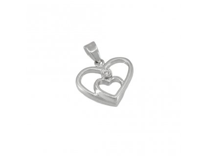 3712 Zlatý přívěsek srdce z bílého zlata 1,73g