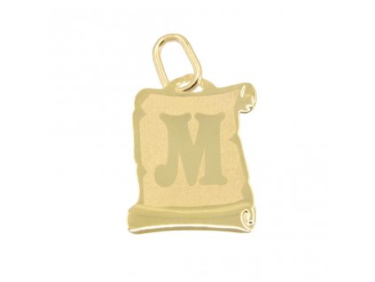 3641 Zlatý přívěsek písmeno M 0,45g