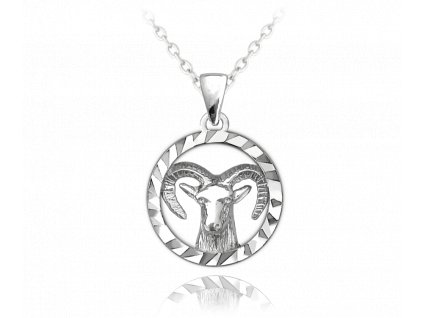 MINET Stříbrný náhrdelník Zodiac znamení KOZOROH