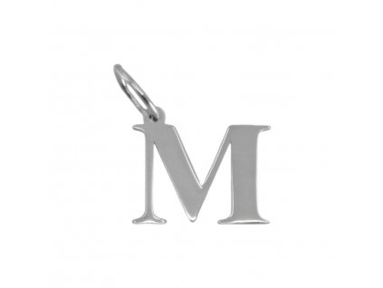 3798 Zlatý přívěsek z bílého zlata tiskací písmeno M 0,25g