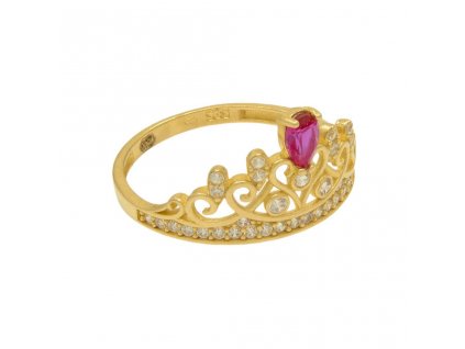 Zlatý prsten do tvaru koruny 1,85g