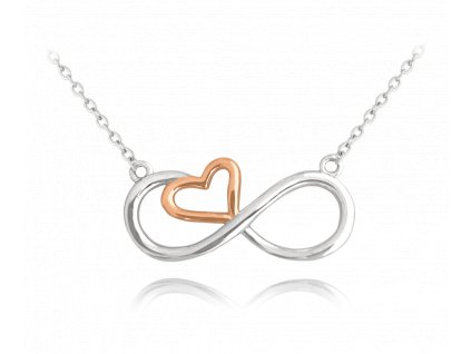 1423 MINET Rose gold stříbrný náhrdelník FOREVER LOVE