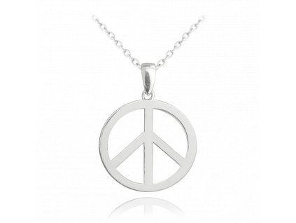 MINET Stříbrný náhrdelník PEACE