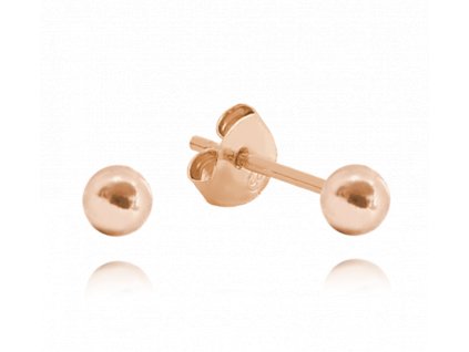 1388 MINET Rose gold stříbrné náušnice KULIČKY MALÉ 3 mm