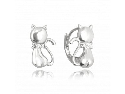 1524 MINET Dětské stříbrné náušnice KOČIČKY