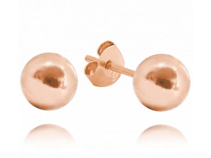 1387 MINET Rose gold stříbrné náušnice KULIČKY 8 mm