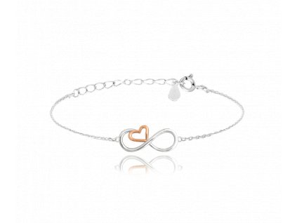 1444 MINET Rose gold stříbrný náramek FOREVER LOVE